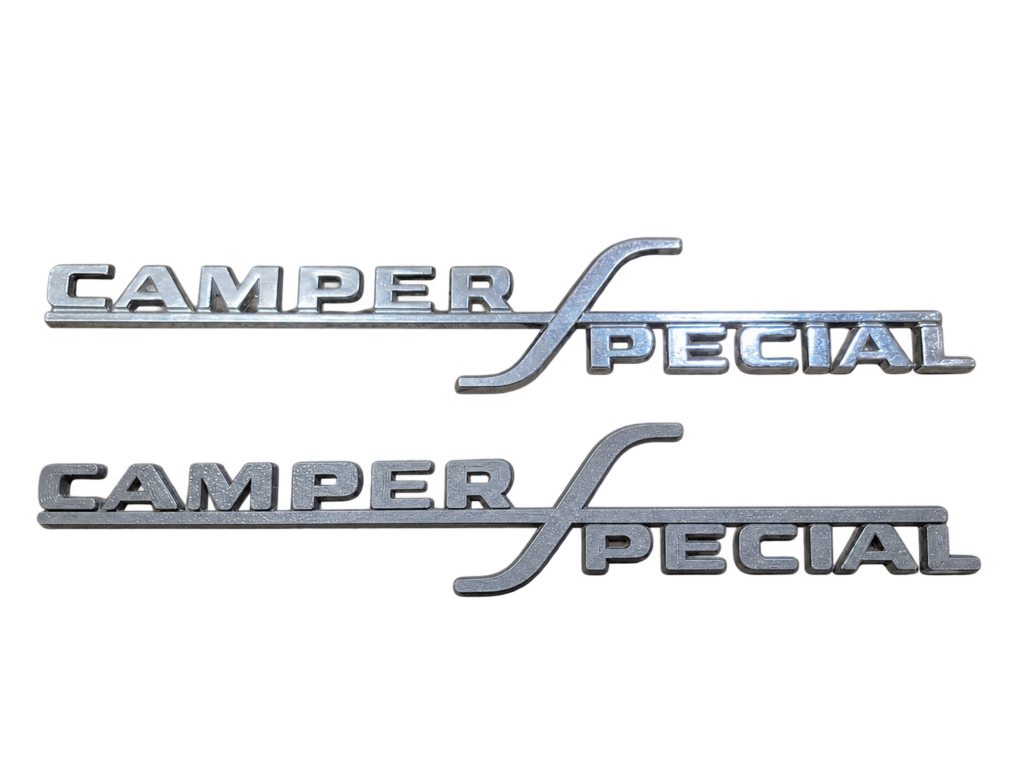 Second view of the matched Camper Special vehicle emblem set